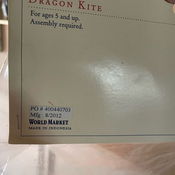 World Market Kids Paper Dragon Kite 2012 New - Picture 14 of 14